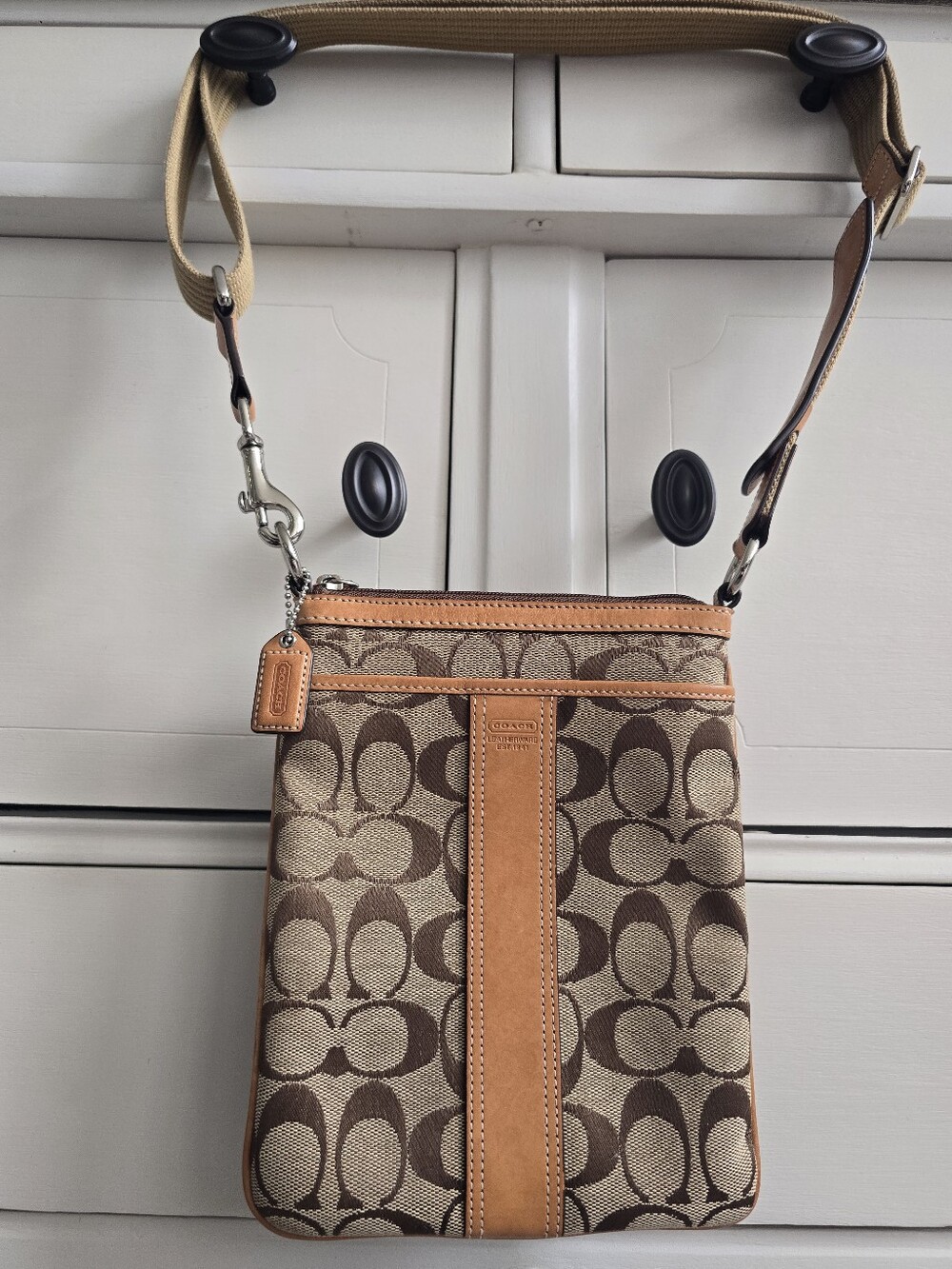 Coach Signature Jacquard Swingpack Crossbody 6016